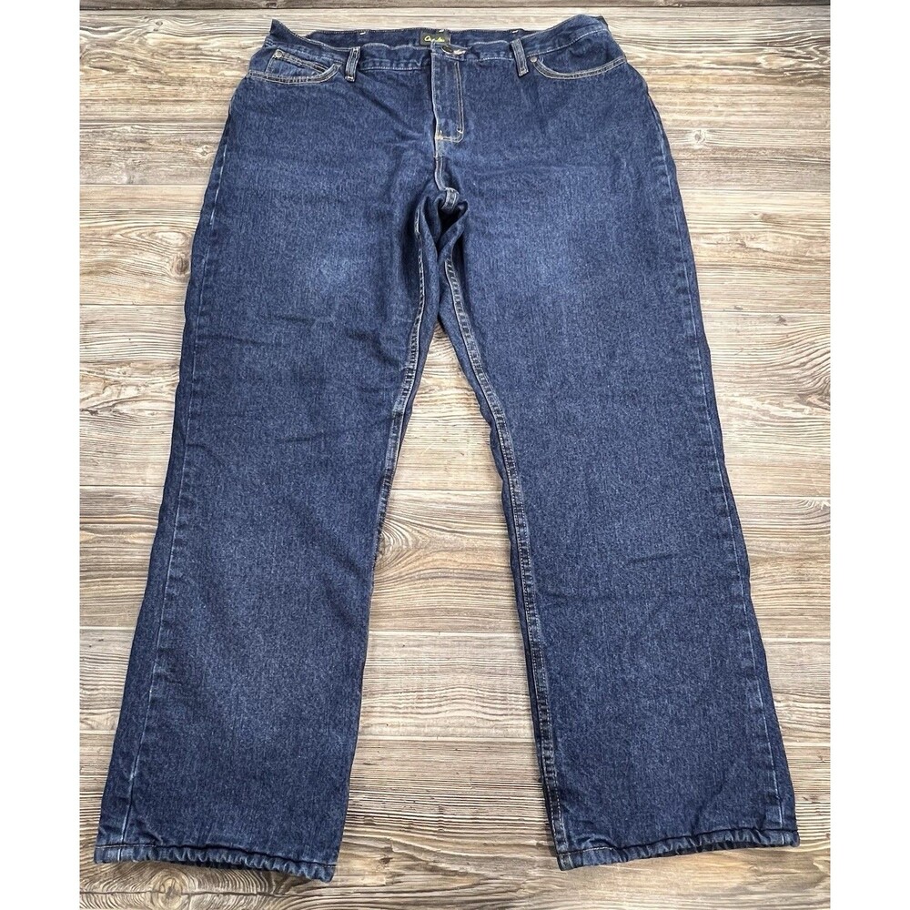 Cabela's Fleece Lined Jeans Womens 18 Short 38X30 Blue Straight Leg Outdoors